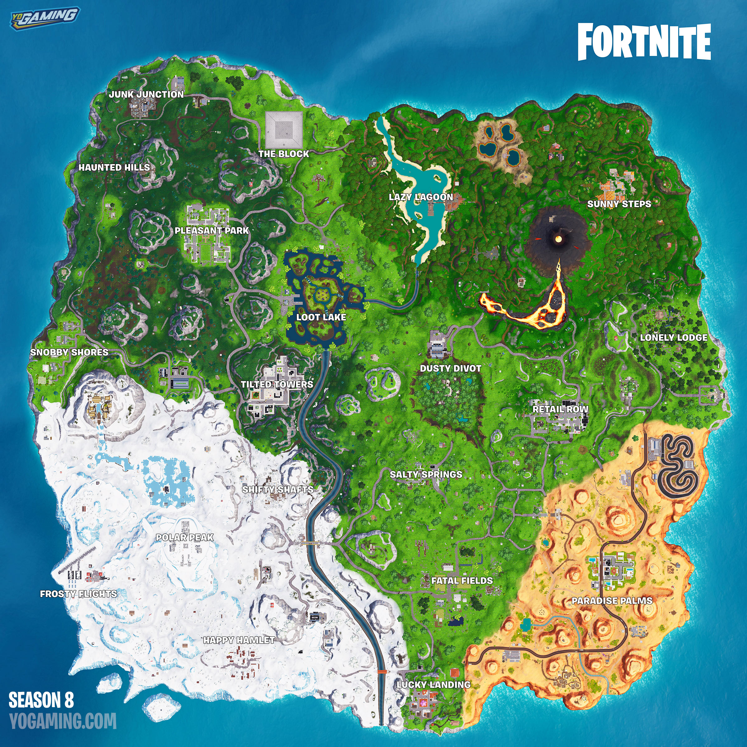 Fortnite Battle Royale Map Evolution – All Seasons and Patches – High Res